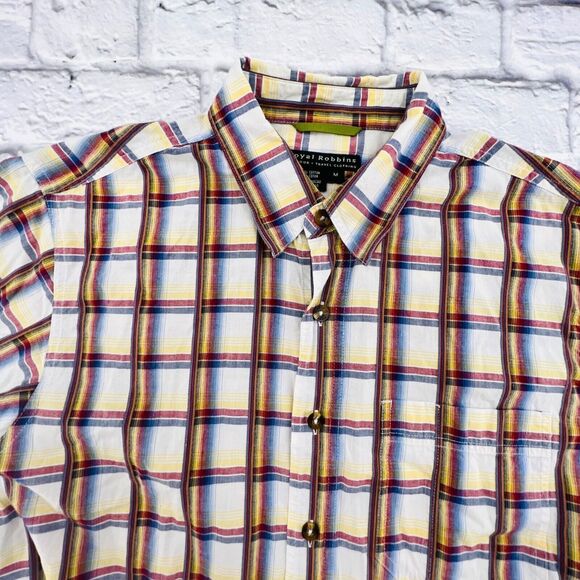 NOT FOR SALE  Royal Robbins Button Up Shirt Men's Medium Multicolor Plaid Short - Picture 2 of 10
